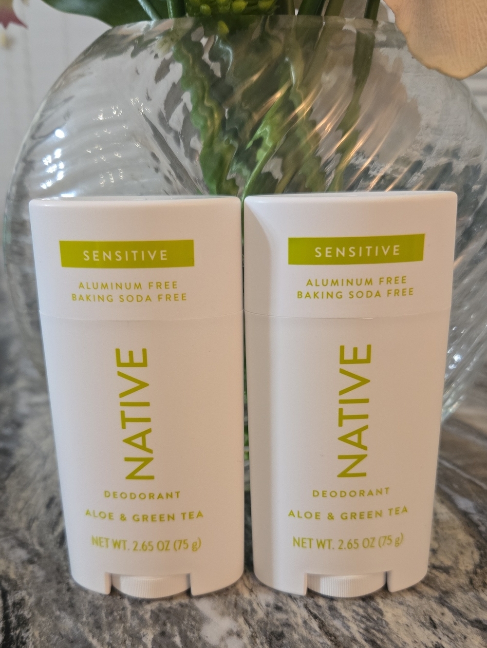 Native Aloe & Green Tea Deodorant Stick β White and Lime Green
